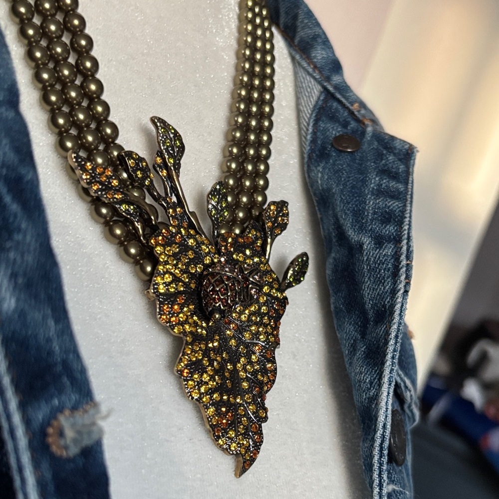 Vintage Heidi Daus Oak Leaf & Acorns Necklace - Picture 7 of 10
